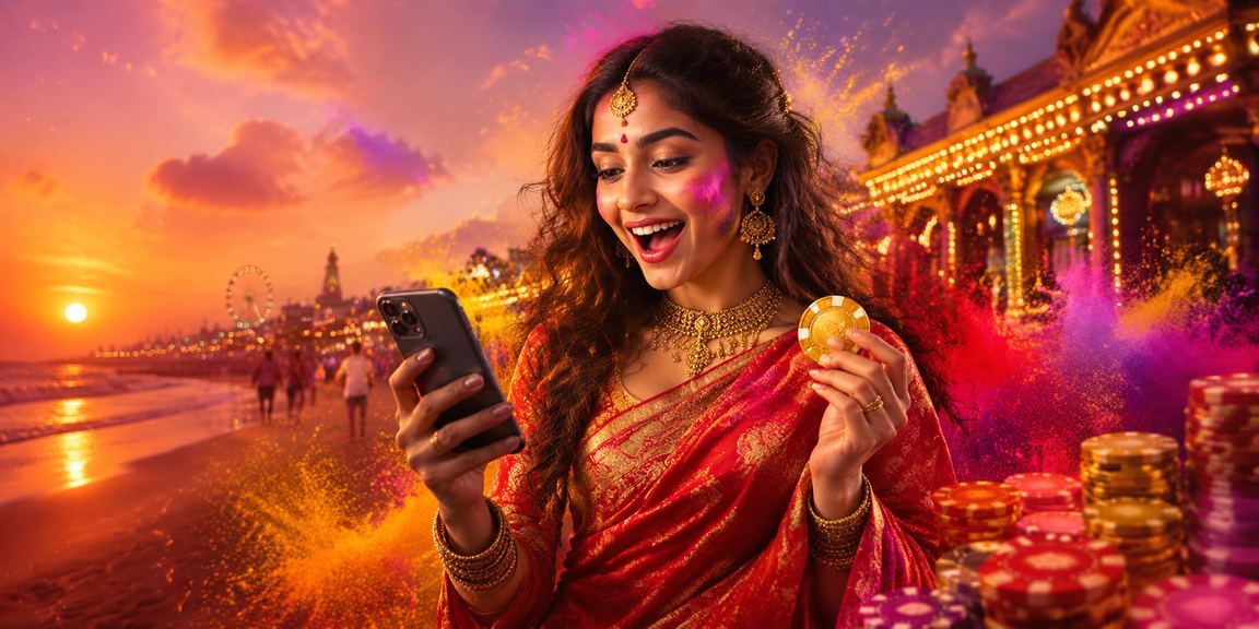 Indian player using mobile betting interface on smartphone