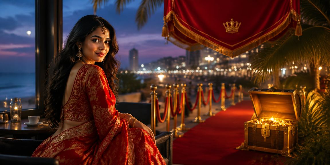 Live casino dealer hosting an online game in India